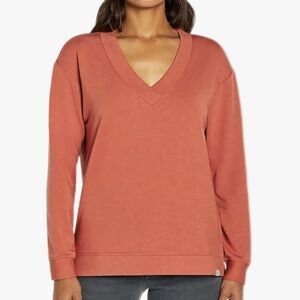 Orvis V neck drop shoulders sweatshirt S